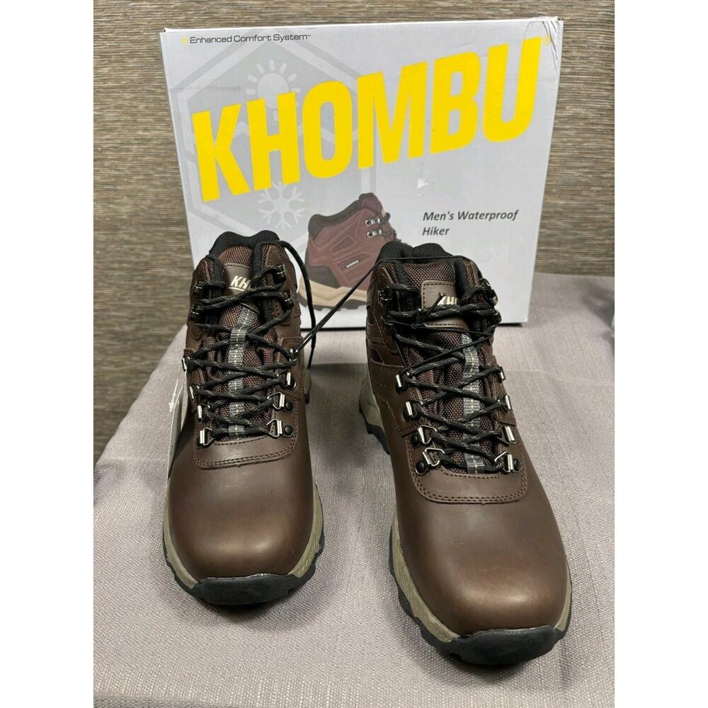 Khombu Kenny Waterproof Hiking Boot Men's Size 9 Brown Memory Foam NEW